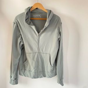 Save Khaki United Full Zip Hoodie • Soft Garment-Dyed Cotton • Size S